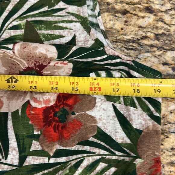 Anne Klein Linen Blend Tropical Print Sleeveless Shift Dress Size 10 - Picture 6 of 9